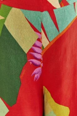 Farm Rio Red Heliconia Pants -Modern Dress World 306100 05