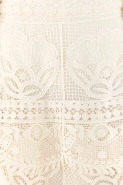 Farm Rio Off White Alucina Luz Guipire Midi Skirt -Modern Dress World 306107 04