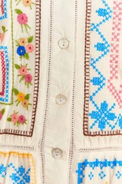 Farm Rio Grandma Gift Embroidered Midi Dress -Modern Dress World 306112 05