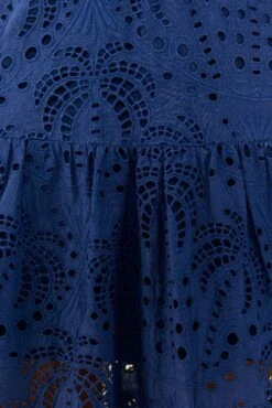 Deep Blue Palm Tree Richelieu Midi Dress -Modern Dress World 306122 05