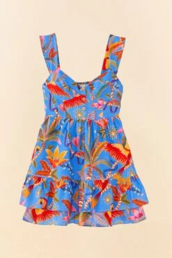 Farm Rio Blue Macaw Party Mini Dress -Modern Dress World 306136 05