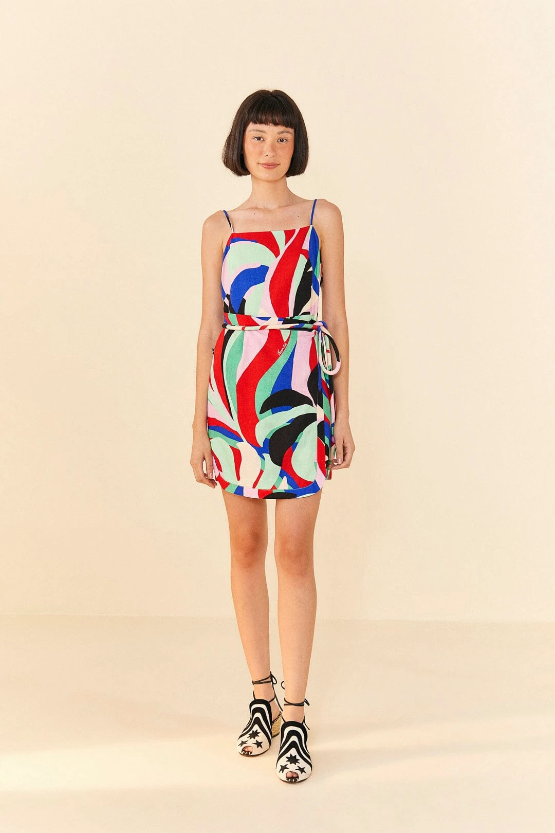 Farm Rio Colorful Monstera Mini Dress 2 Farm Rio Colorful Monstera Mini Dress - Image 2
