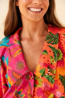 Farm Rio Mixed Warm Prints Organic Cotton Mini Dress 8 Farm Rio Mixed Warm Prints Organic Cotton Mini Dress -Modern Dress World 306155 03