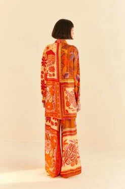 Farm Rio Forest Mixed Scarves Lenzing™ Ecovero™ Viscose Shirtdress -Modern Dress World 306157 04