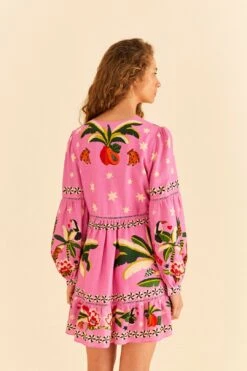 Farm Rio Pink Leopard Forest Mini Dress 9 Farm Rio Pink Leopard Forest Mini Dress -Modern Dress World 306160 04