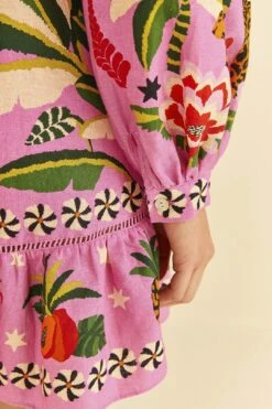 Farm Rio Pink Leopard Forest Mini Dress 10 Farm Rio Pink Leopard Forest Mini Dress -Modern Dress World 306160 05