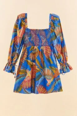 Farm Rio Blue Macaw Flight Mini Dress -Modern Dress World 306161 06