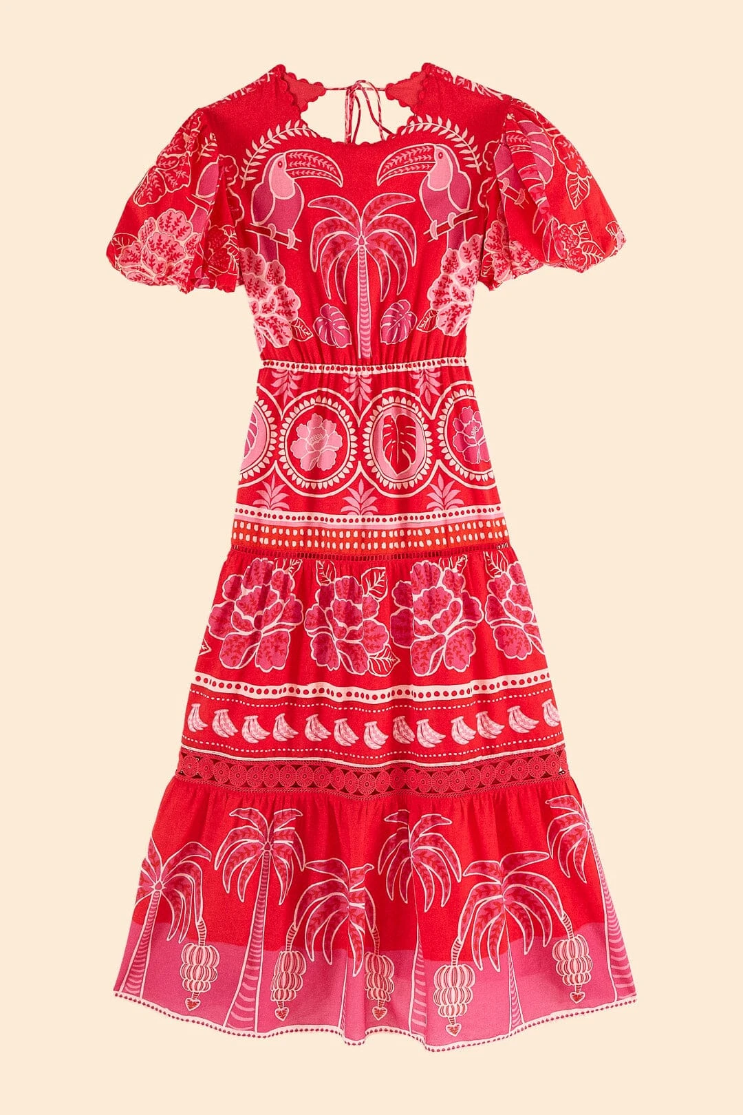 Farm Rio Red Summer Sunrise Midi Dress 6 Farm Rio Red Summer Sunrise Midi Dress - Image 6