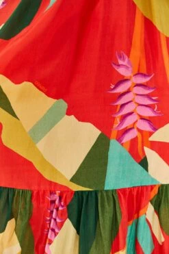 Farm Rio Red Heliconia Midi Dress 10 Farm Rio Red Heliconia Midi Dress -Modern Dress World 306185 05