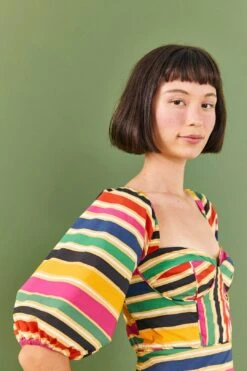 Farm Rio Rainbow Stripes Midi Dress 8 Farm Rio Rainbow Stripes Midi Dress -Modern Dress World 306188 03