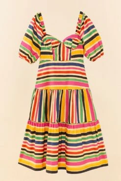 Farm Rio Rainbow Stripes Midi Dress 11 Farm Rio Rainbow Stripes Midi Dress -Modern Dress World 306188 06