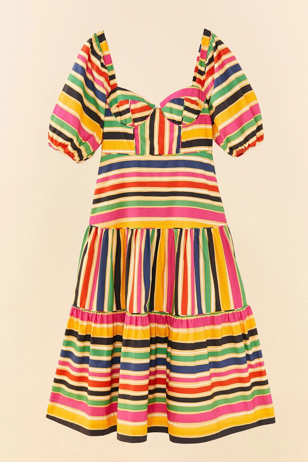 Farm Rio Rainbow Stripes Midi Dress 6 Farm Rio Rainbow Stripes Midi Dress - Image 6
