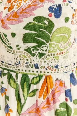 Farm Rio White Summer Garden Midi Dress -Modern Dress World 306202 05