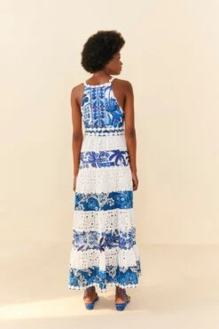 Farm Rio Mixed White And Blue Prints Maxi Dress 7 Farm Rio Mixed White And Blue Prints Maxi Dress -Modern Dress World 306205 02
