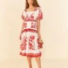 Farm Rio Off-White Rio Tiles Midi Dress