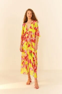 Farm Rio Lime Sweet Jungle Kaftan Dress -Modern Dress World 306209 04