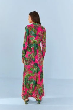 Farm Rio Pink Leaves Maxi Dress 9 Farm Rio Pink Leaves Maxi Dress -Modern Dress World 306210 04