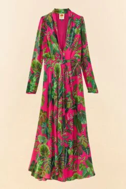 Farm Rio Pink Leaves Maxi Dress 11 Farm Rio Pink Leaves Maxi Dress -Modern Dress World 306210 06