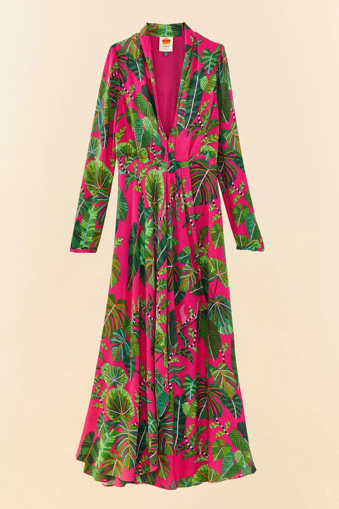 Farm Rio Pink Leaves Maxi Dress 6 Farm Rio Pink Leaves Maxi Dress - Image 6