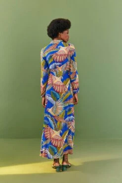 Farm Rio Blue Macaw Flight Maxi Dress -Modern Dress World 306211 03