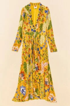 Farm Rio Yellow Summer Garden Maxi Dress 9 Farm Rio Yellow Summer Garden Maxi Dress -Modern Dress World 306212 05