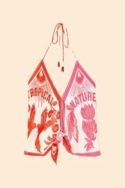 Farm Rio Tropical Dream Lenzing™ Ecovero™ Viscose Halter Blouse 7 Farm Rio Tropical Dream Lenzing™ Ecovero™ Viscose Halter Blouse -Modern Dress World 306222 05