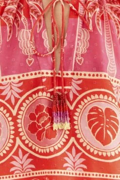 Farm Rio Red Summer Sunrise Blouse 11 Farm Rio Red Summer Sunrise Blouse -Modern Dress World 306223 06