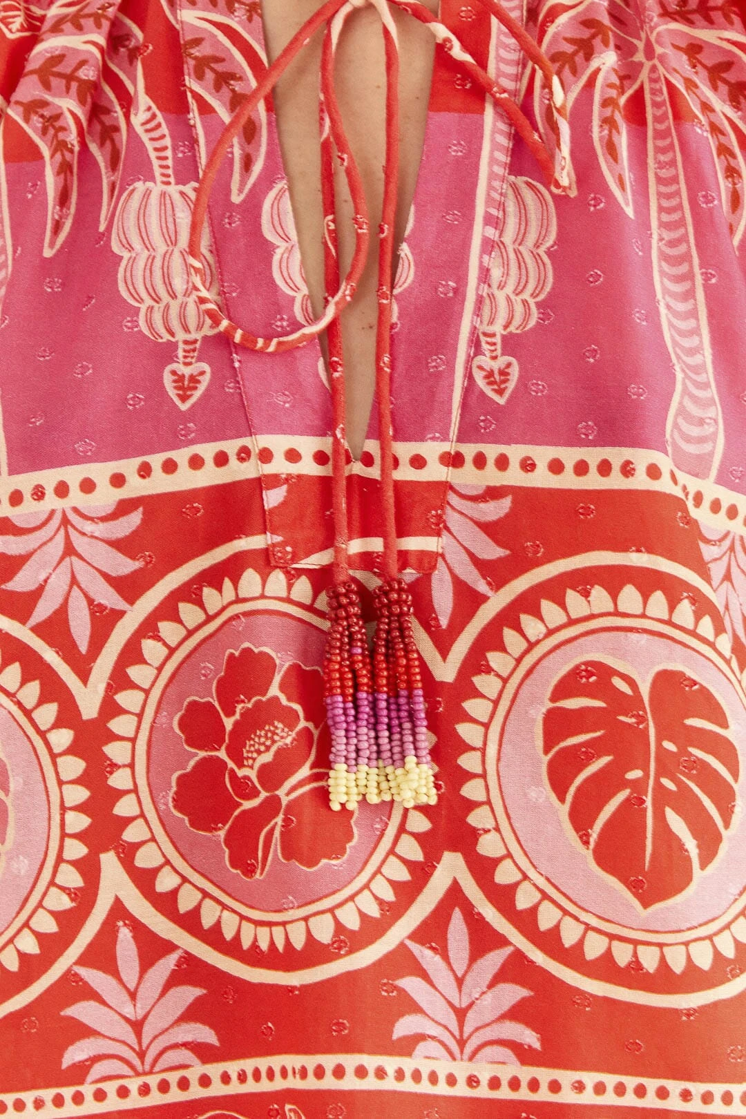 Farm Rio Red Summer Sunrise Blouse 6 Farm Rio Red Summer Sunrise Blouse - Image 6