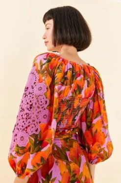 Farm Rio Lilac Mango Macaws Blouse -Modern Dress World 306230 03