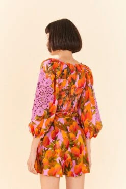 Farm Rio Lilac Mango Macaws Blouse -Modern Dress World 306230 04