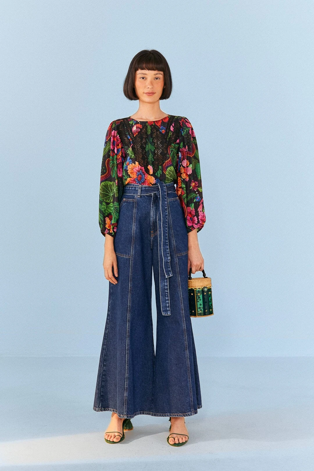 Farm Rio Black Blooming Garden Blouse 2 Farm Rio Black Blooming Garden Blouse - Image 2