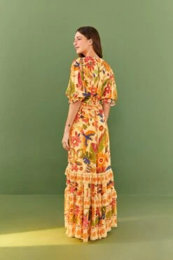 Farm Rio Yellow Rio Tapestry Maxi Dress -Modern Dress World 306240 04