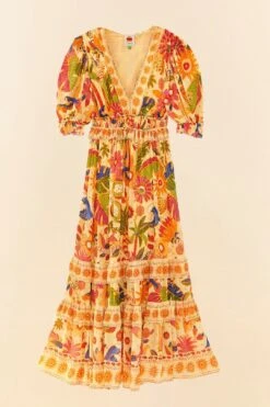 Farm Rio Yellow Rio Tapestry Maxi Dress -Modern Dress World 306240 06