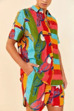 Farm Rio Wonderful Toucans Unisex Shorts -Modern Dress World 306244 04