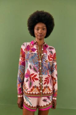 Farm Rio Pink Macaw Scarf Shirt -Modern Dress World 306246 03