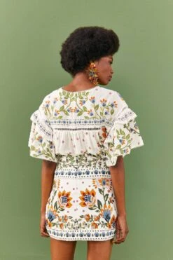 Farm Rio White Summer Garden Mini Skirt -Modern Dress World 306268 03