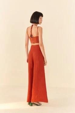 Farm Rio Brown Wide Leg Pants 7 Farm Rio Brown Wide Leg Pants -Modern Dress World 306285 03