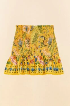 Farm Rio Yellow Summer Garden Mini Skirt -Modern Dress World 306300 06