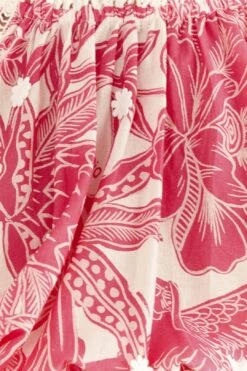 Farm Rio Pink Tropical Woodcut Crop Top -Modern Dress World 306306 05