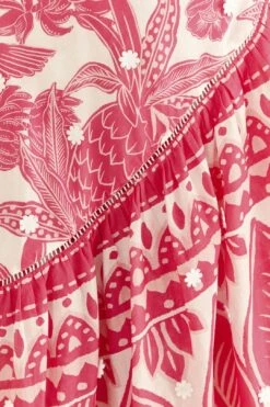 Farm Rio Pink Tropical Woodcut Midi Skirt 9 Farm Rio Pink Tropical Woodcut Midi Skirt -Modern Dress World 306307 05