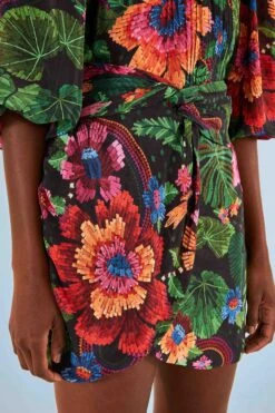 Farm Rio Black Blooming Garden Mini Skirt -Modern Dress World 306313 03