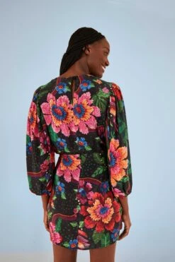 Farm Rio Black Blooming Garden Mini Skirt -Modern Dress World 306313 04