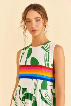 Farm Rio Off-White Rainbow Toucans Organic Cotton Maxi Dress 7 Farm Rio Off-White Rainbow Toucans Organic Cotton Maxi Dress -Modern Dress World 306321 03