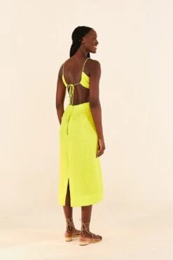 Farm Rio Lime Green Monstera Midi Dress -Modern Dress World 306330 05