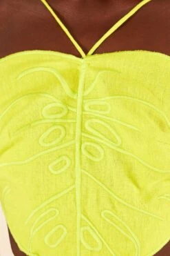 Farm Rio Lime Green Monstera Midi Dress -Modern Dress World 306330 06 1