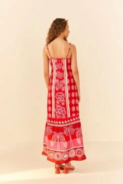 Farm Rio Red Summer Sunrise Maxi Dress 7 Farm Rio Red Summer Sunrise Maxi Dress -Modern Dress World 306331 03