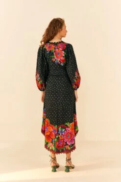 Farm Rio Black Blooming Garden Dress -Modern Dress World 306333 03