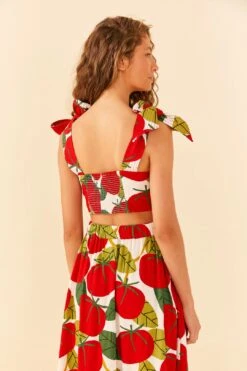Farm Rio Tomato Tie Strap Crop Top 9 Farm Rio Tomato Tie Strap Crop Top -Modern Dress World 306341 04