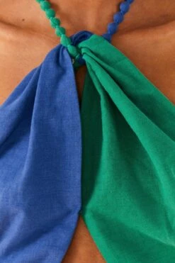 Farm Rio Blue And Green Crop Top -Modern Dress World 306345 03