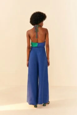 Farm Rio Deep Blue High Waisted Pants -Modern Dress World 306346 04
